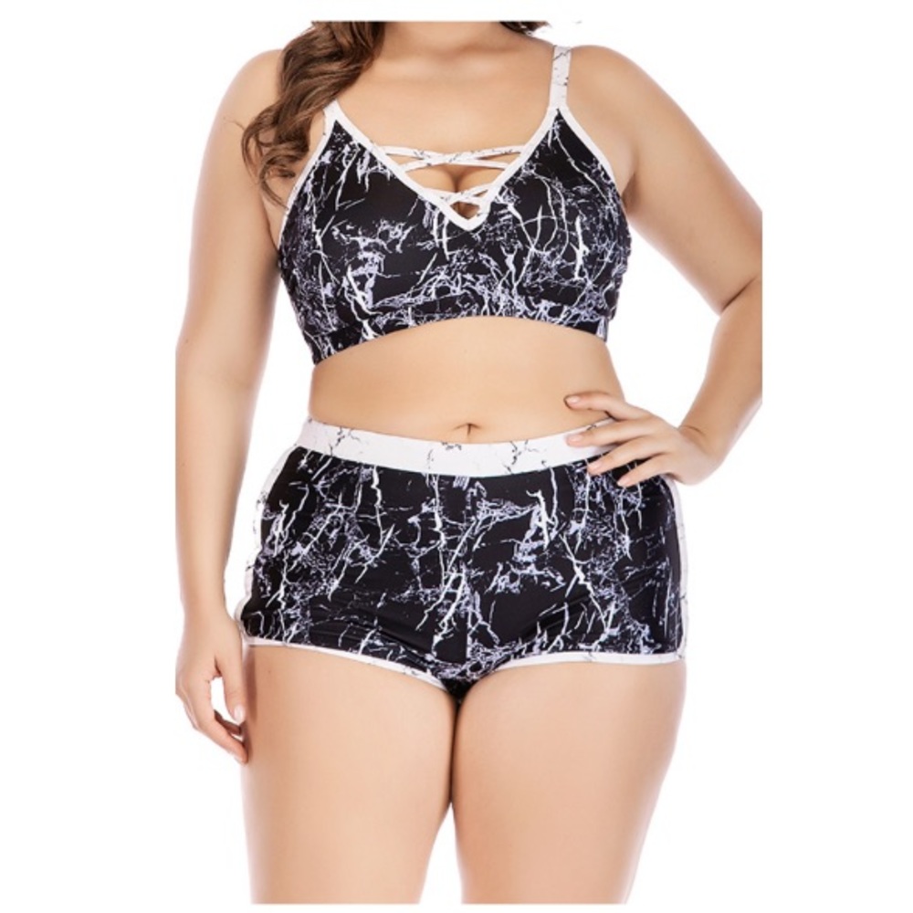 Marble Plus Size Bikini Short *LIQUIDATION*
